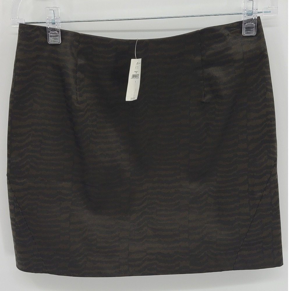 GAP Womens Skirt Mini Brown Zebra Print Stretch Career Casual Size 0 New NWT - Picture 3 of 8